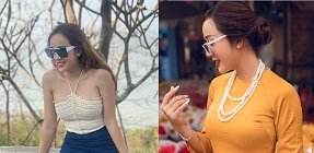 Bui Thi Thanh empréstimo em um filme de classe completa com corpo saudável e borboleta rosa extremamente atraente