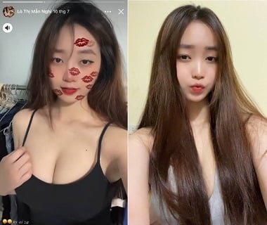 Tiktoker Lo Thi Man lançou uma foto exibindo suas peças particulares brilhantes e úmidas rosa